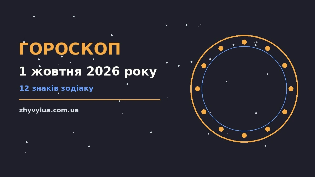Гороскоп на 1 жовтня 2026 року: час рішень для всіх знаків для роботи, дому й кохання